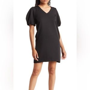 Worn Once! Sam Edelman puff sleeve shift dress, black, size 2